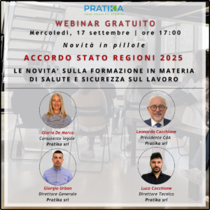 Webinar Accordo Stato Regioni 2025: le novità sulla formazione in materia di salute e sicurezza sul lavoro