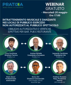 Webinar obblighi autorizzativi e verifiche ispettive per bar pub e ristoranti