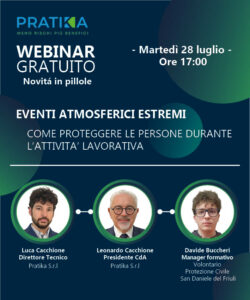 Webinar eventi atmosferici estremi: come proteggere le persone durante l'attività lavorativa