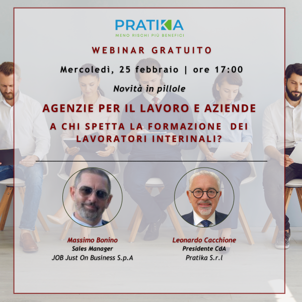 Webinar: Agenzie per il lavoro e aziende: a chi spetta la formazione dei lavoratori interinali